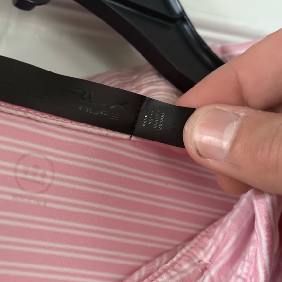 RLX Pink Striped Men's Polo - Picture 3 of 4